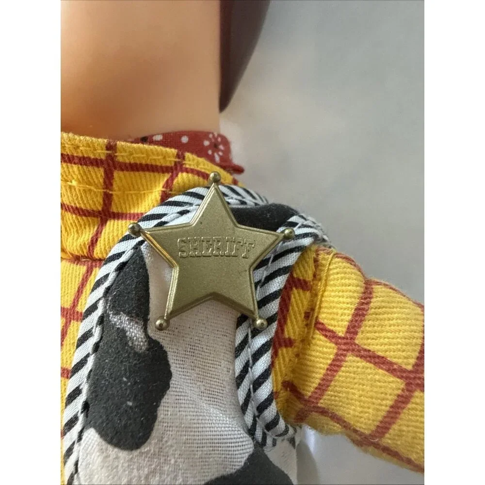 vintage Disney Pixar Toy Story Woody Pull String Talking Doll 15" WORKS No Hat - Picture 7 of 11